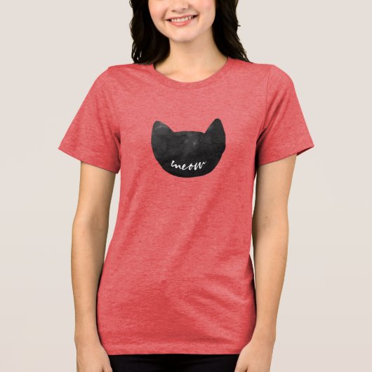 Meow Cat Tri-Blend Shirt (Vorderseite)
