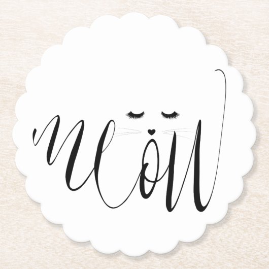 Meow Cat Untersetzer (Vorderseite)