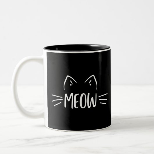Meow Cat Zweifarbige Tasse (Links)
