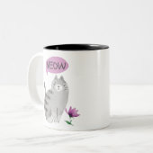 Meow Cat Zweifarbige Tasse (Vorderseite Links)