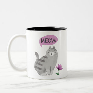 Meow Cat Zweifarbige Tasse