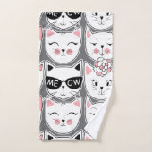 Meow Cats Badhandtuch Set (Handtuch)