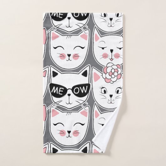 Meow Cats Badhandtuch Set (Handtuch)