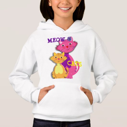Meow Cats Niedlich Girl Feline Tops (Vorderseite)