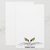 Meow Cats Yellow Stationery Briefpapier (Vorne/Hinten)