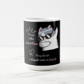Meow Chillin' like a Villain Funny Sunglasses Cat Kaffeetasse (Mittel)
