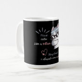 Meow Chillin' like a Villain Funny Sunglasses Cat Kaffeetasse (Vorderseite Links)