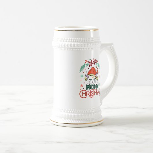Meow Christmas Bierglas (VorderseiteRechts)