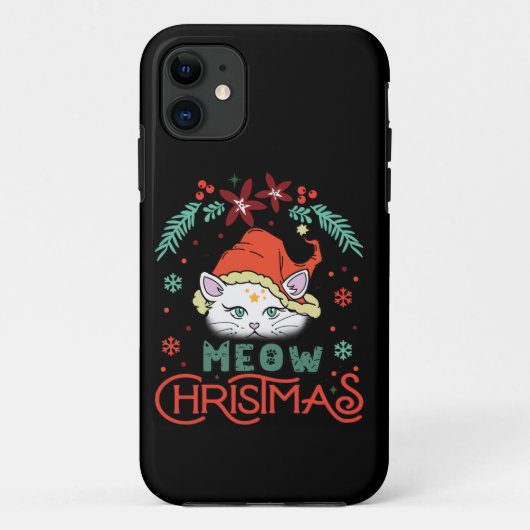 Meow Christmas Case-Mate iPhone Hülle (Rückseite)