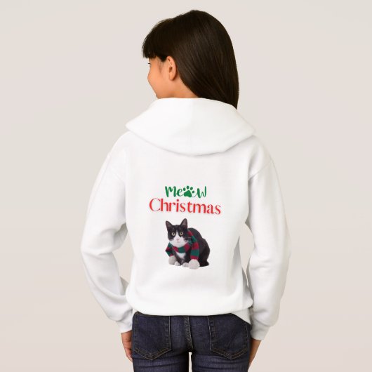 MEOW CHRISTMAS CAT HOODIE (Schwarz voll)