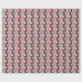 Meow Christmas Devon Rex Cat, Xmas Santa Cat Geschenkpapier (Flach)