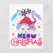 Meow Christmas Feiertagspostkarte (Vorderseite)