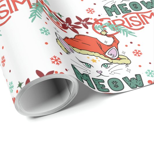 Meow Christmas Geschenkpapier (Rolleneckpunkt)