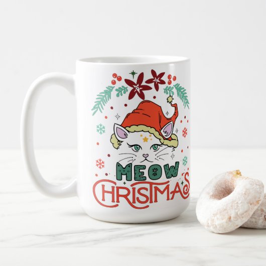 Meow Christmas Kaffeetasse (Mit Donut)