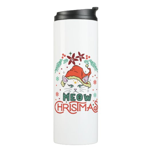 Meow Christmas Thermosbecher (Nach links gedreht)