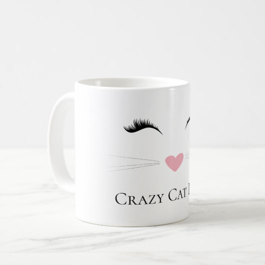 Meow Crazy Cat Lady Kaffeetasse (Vorderseite Links)