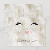 Meow Crazy Cat Lady Postkarte (Vorne/Hinten)