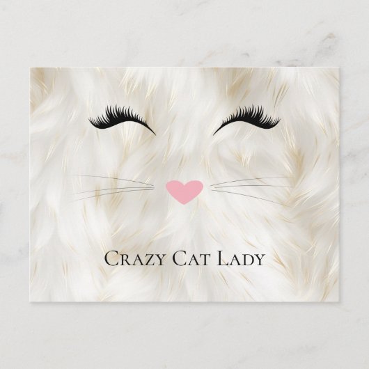 Meow Crazy Cat Lady Postkarte (Vorderseite)