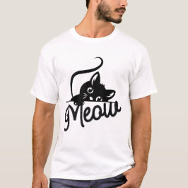 “Meow” Cute Black Cat Kitty Lover Gift T-Shirt