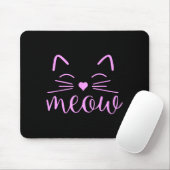 Meow Cute Cat Face Funny Quote For Cat Fans Mousepad (Mit Mouse)