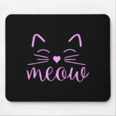 Meow Cute Cat Face Funny Quote For Cat Fans Mousepad (Vorne)