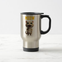 Meow Cute Cat Travel Mug