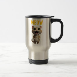 Meow Cute Cat Travel Mug Reisebecher