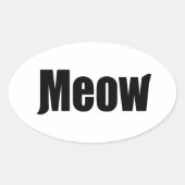 Meow decal ovaler aufkleber (Vorderseite)