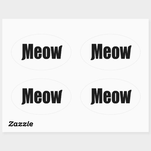 Meow decal ovaler aufkleber (Blatt)
