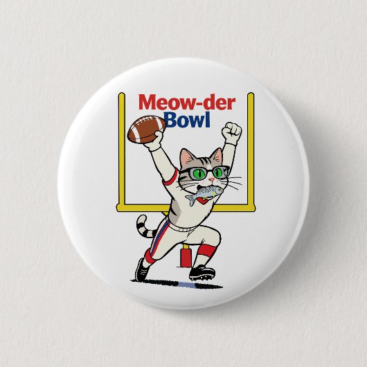 Meow-der Bowl Champion Katzenfußball Button (Vorderseite)