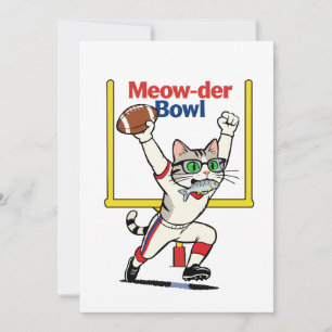 Meow-der Bowl Champion Katzenfußball Einladung
