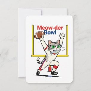 Meow-der-Bowl-Champion Katzenfußball Einladung
