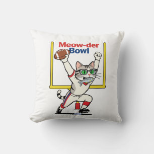 Meow-der Bowl Champion Katzenfußball  Kissen