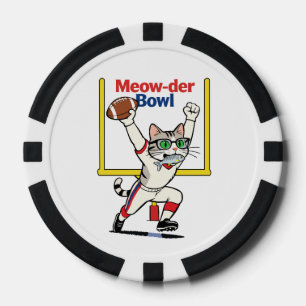 Meow-der Bowl Champion Katzenfußball  Pokerchips