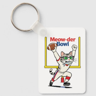 Meow-der Bowl Champion Katzenfußball Schlüsselanhänger