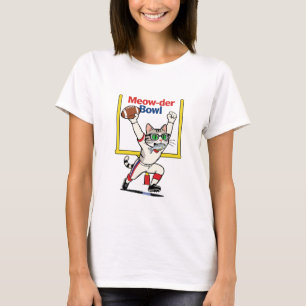 Meow-der Bowl Champion Katzenfußball  T-Shirt