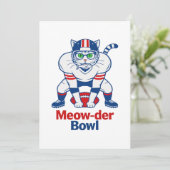 Meow-der Bowl  Einladung (Stehend Vorderseite)