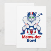 Meow-der Bowl  Einladung (Vorne/Hinten)