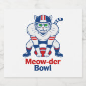 Meow-der Bowl  Schaumweinetikett (Einzelnes Label)