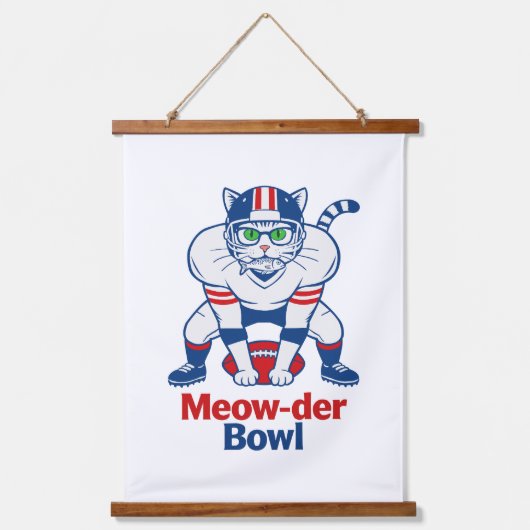 Meow-der Bowl Wandteppich Mit Holzrahmen (Vorderseite)