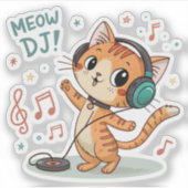Meow DJ Sticker (Vorderseite)
