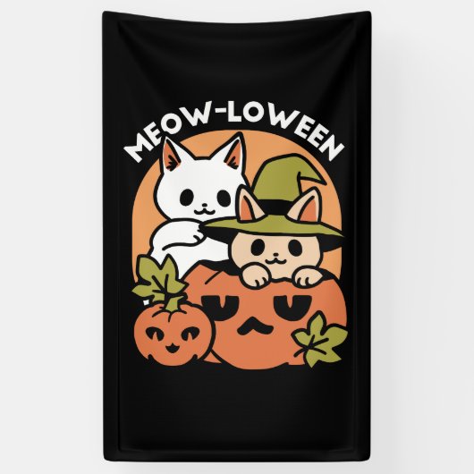 Meow - Festivals Halloween Cat Design Banner (Vertikal)