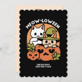 Meow - Festivals Halloween Cat Design Feiertagskarte (Vorne/Hinten)