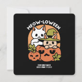 Meow - Festivals Halloween Cat Design Feiertagskarte (Vorderseite)