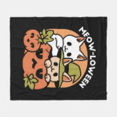 Meow - Festivals Halloween Cat Design Fleecedecke (Vorderseite (Horizontal))