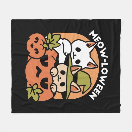 Meow - Festivals Halloween Cat Design Fleecedecke (Vorderseite (Horizontal))