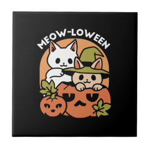 Meow - Festivals Halloween Cat Design Fliese