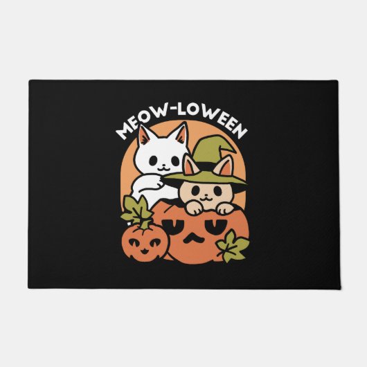 Meow - Festivals Halloween Cat Design Fußmatte (Vorderseite)