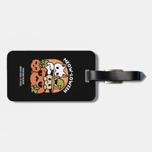 Meow - Festivals Halloween Cat Design Gepäckanhänger (Rückseite horizontal)