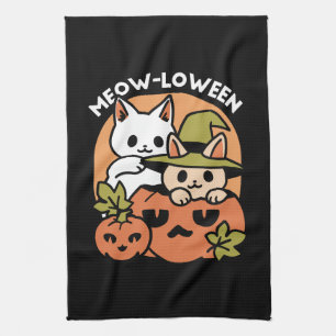Meow - Festivals Halloween Cat Design Geschirrtuch